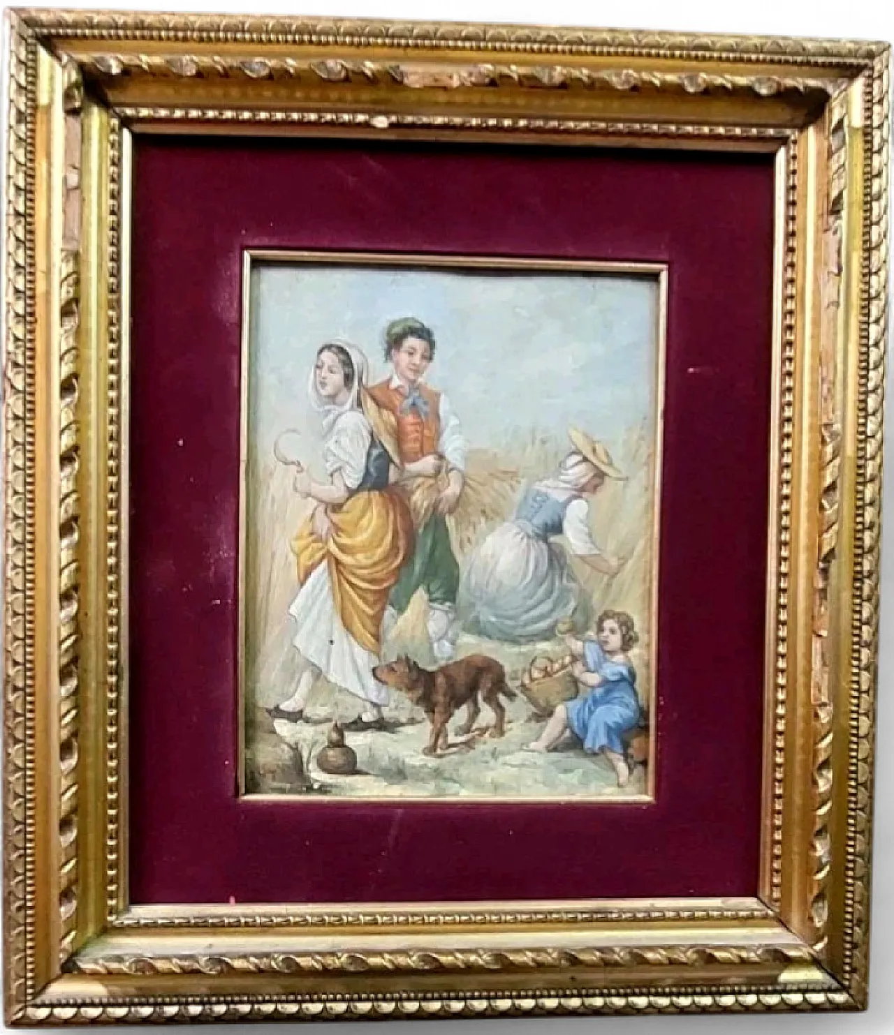 Scena contadina, olio su legno, metà '800 12