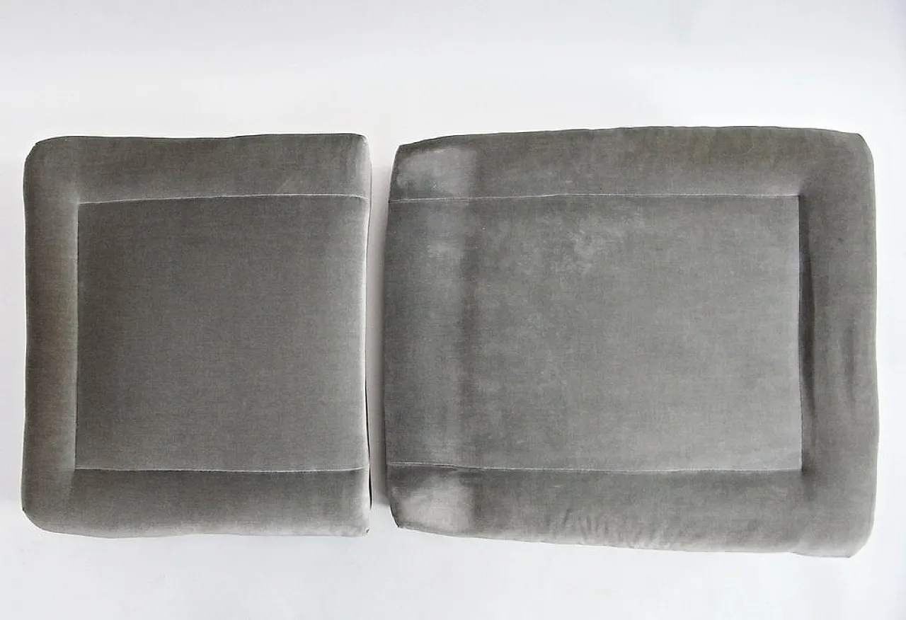 Poltrona Carlo in Velluto con cuscini spring core, metà '900 20