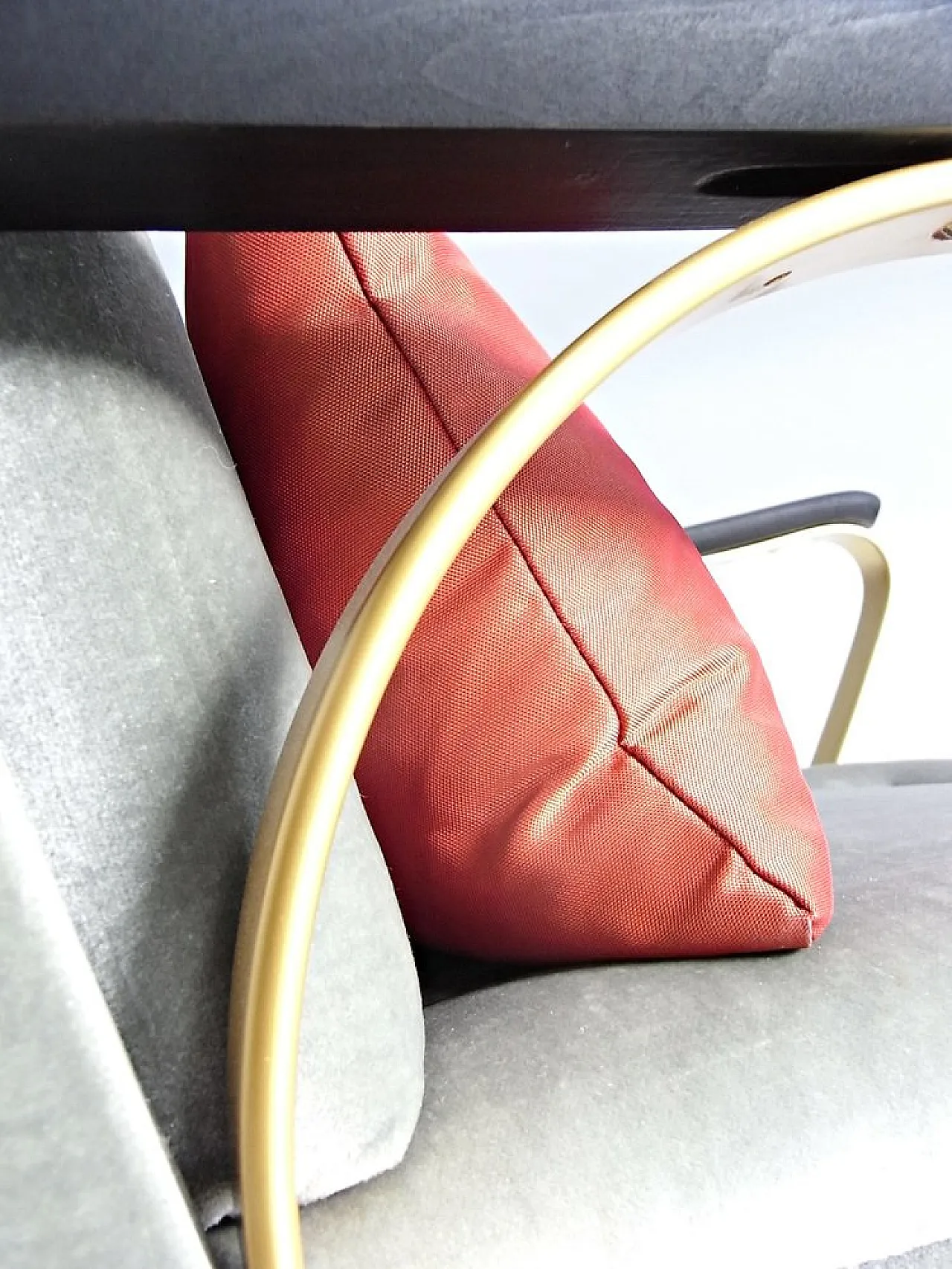 Poltrona Carlo in Velluto con cuscini spring core, metà '900 32