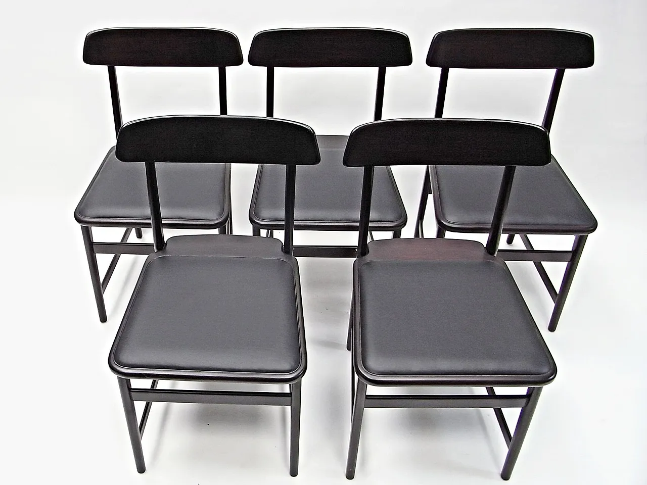 5 Sedie in ciliegio e pelle di S.Rodrigues per Lin Brazil, anni 2000 1