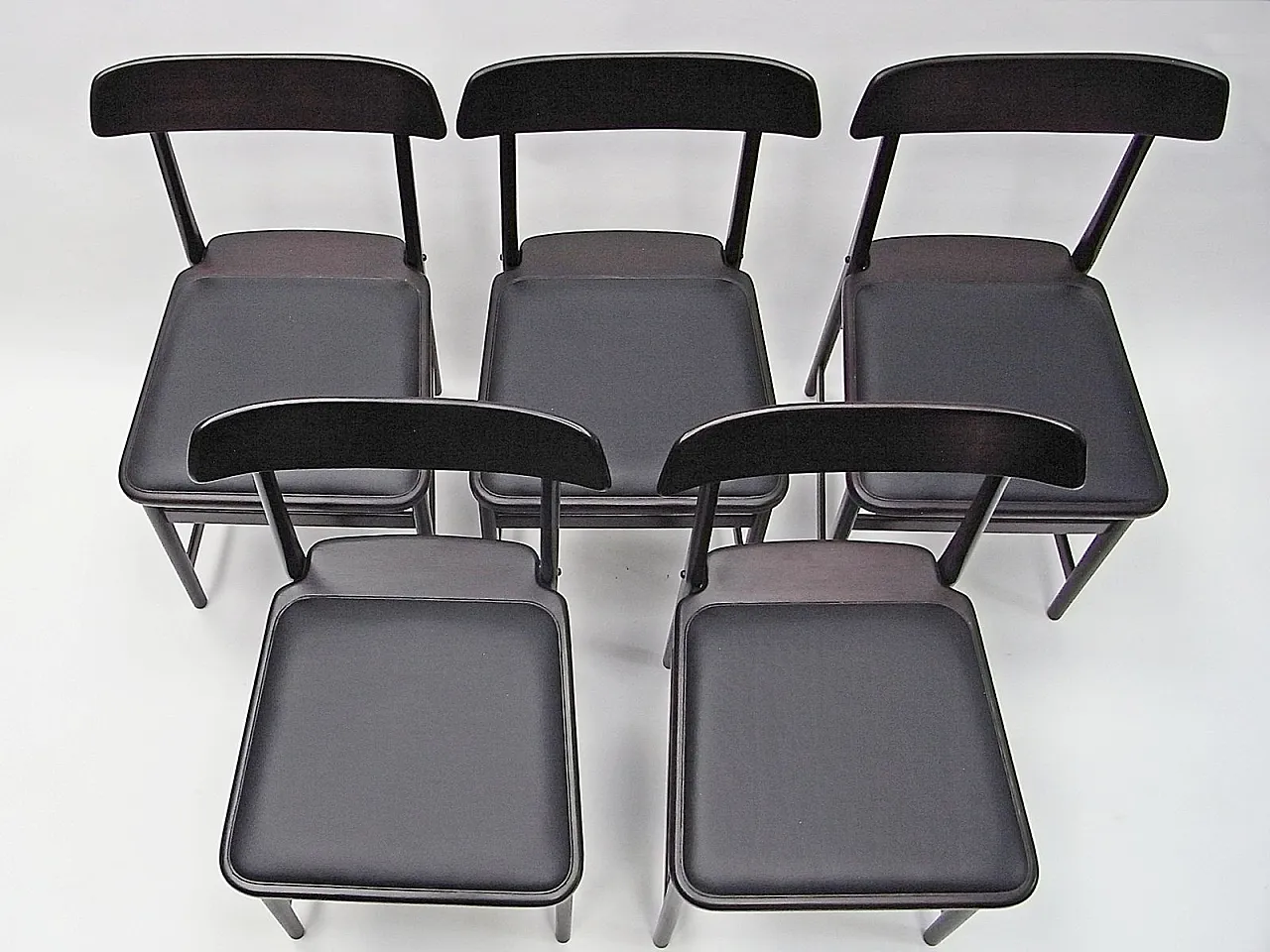 5 Sedie in ciliegio e pelle di S.Rodrigues per Lin Brazil, anni 2000 2