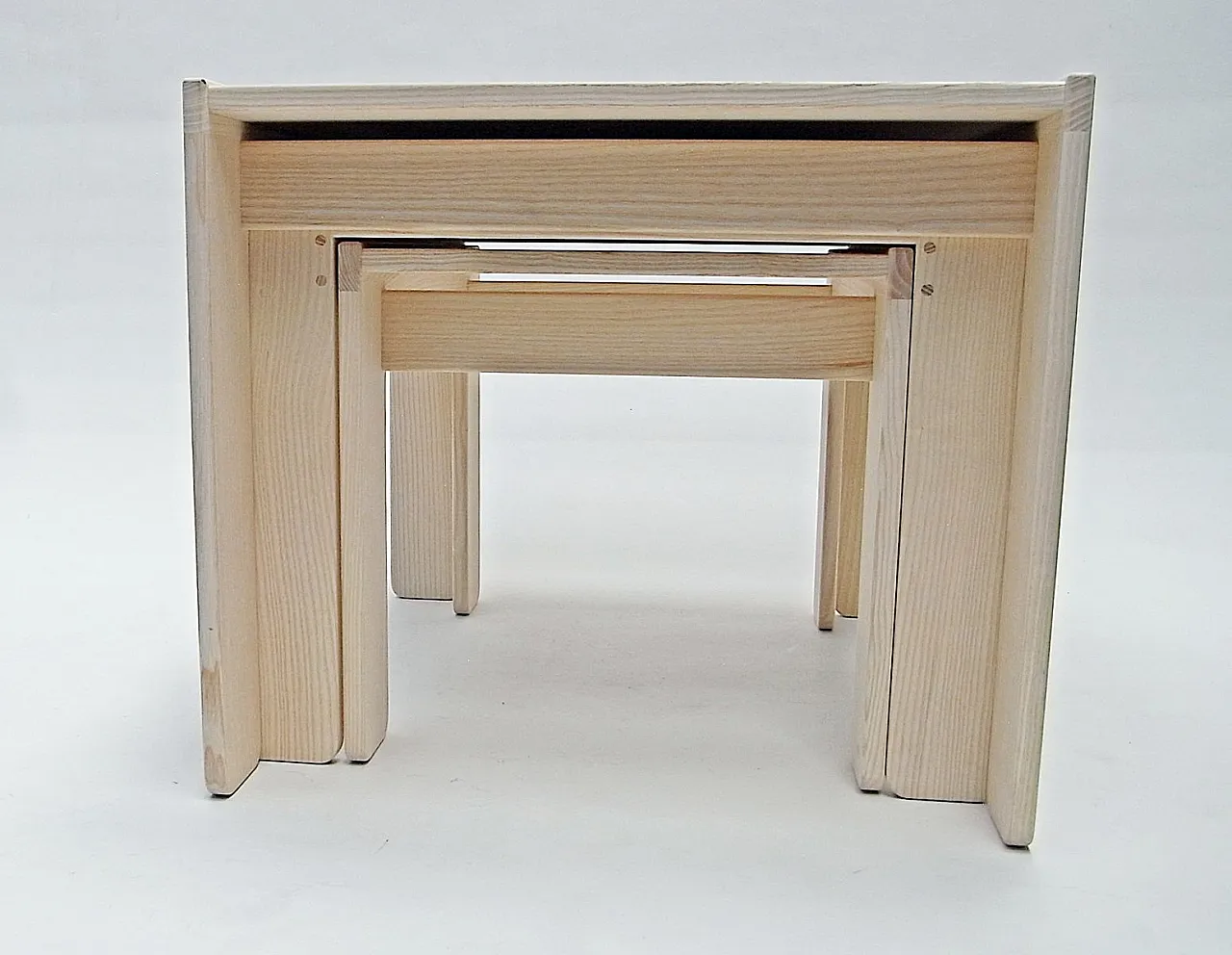 3 Tavolini ad incastro di Afra & Tobia Scarpa per Cassina, anni '90 6