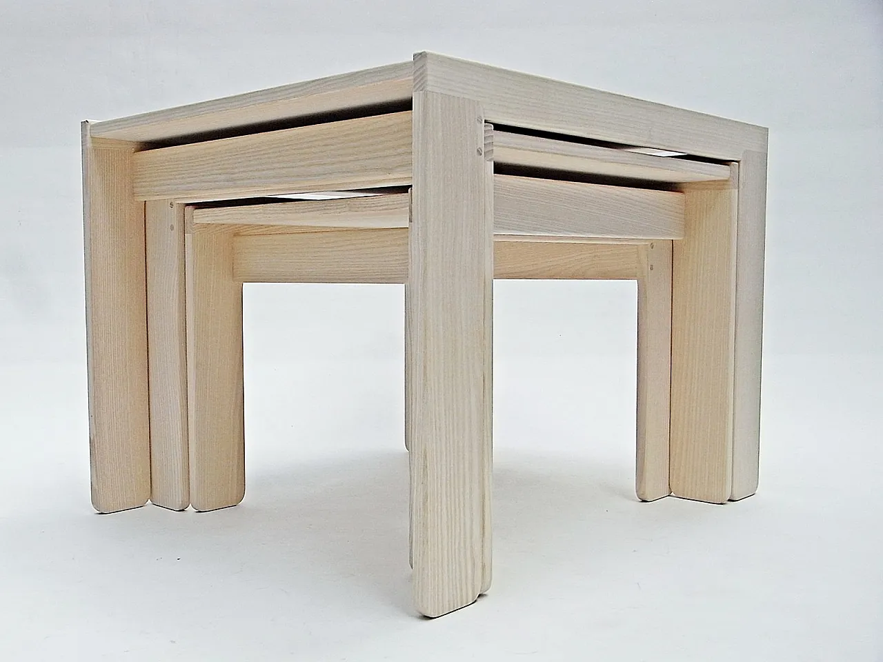 3 Tavolini ad incastro di Afra & Tobia Scarpa per Cassina, anni '90 7