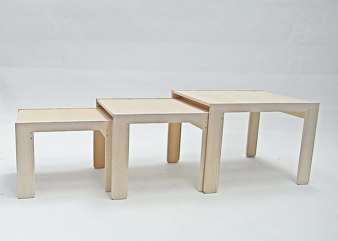 3 Tavolini ad incastro di Afra & Tobia Scarpa per Cassina, anni '90 11