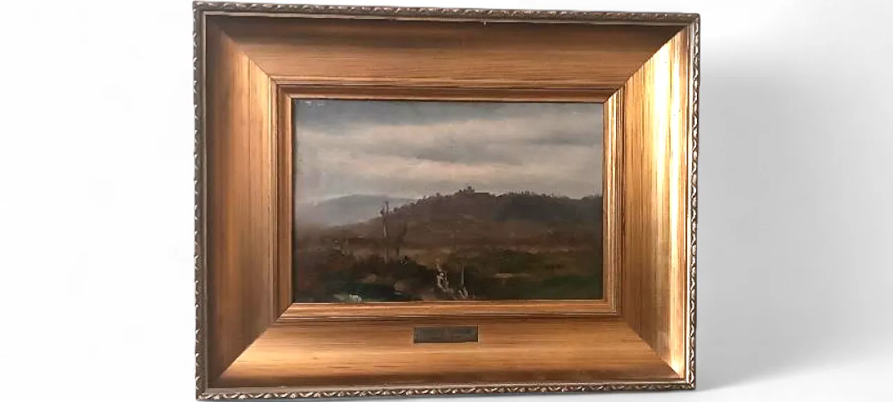 Paesaggio di Joseph Hainmann, olio su tela, '900 9