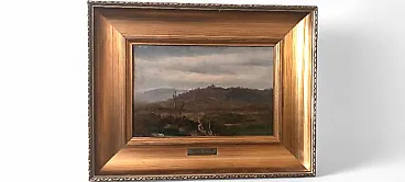 Paesaggio di Joseph Hainmann, olio su tela, '900