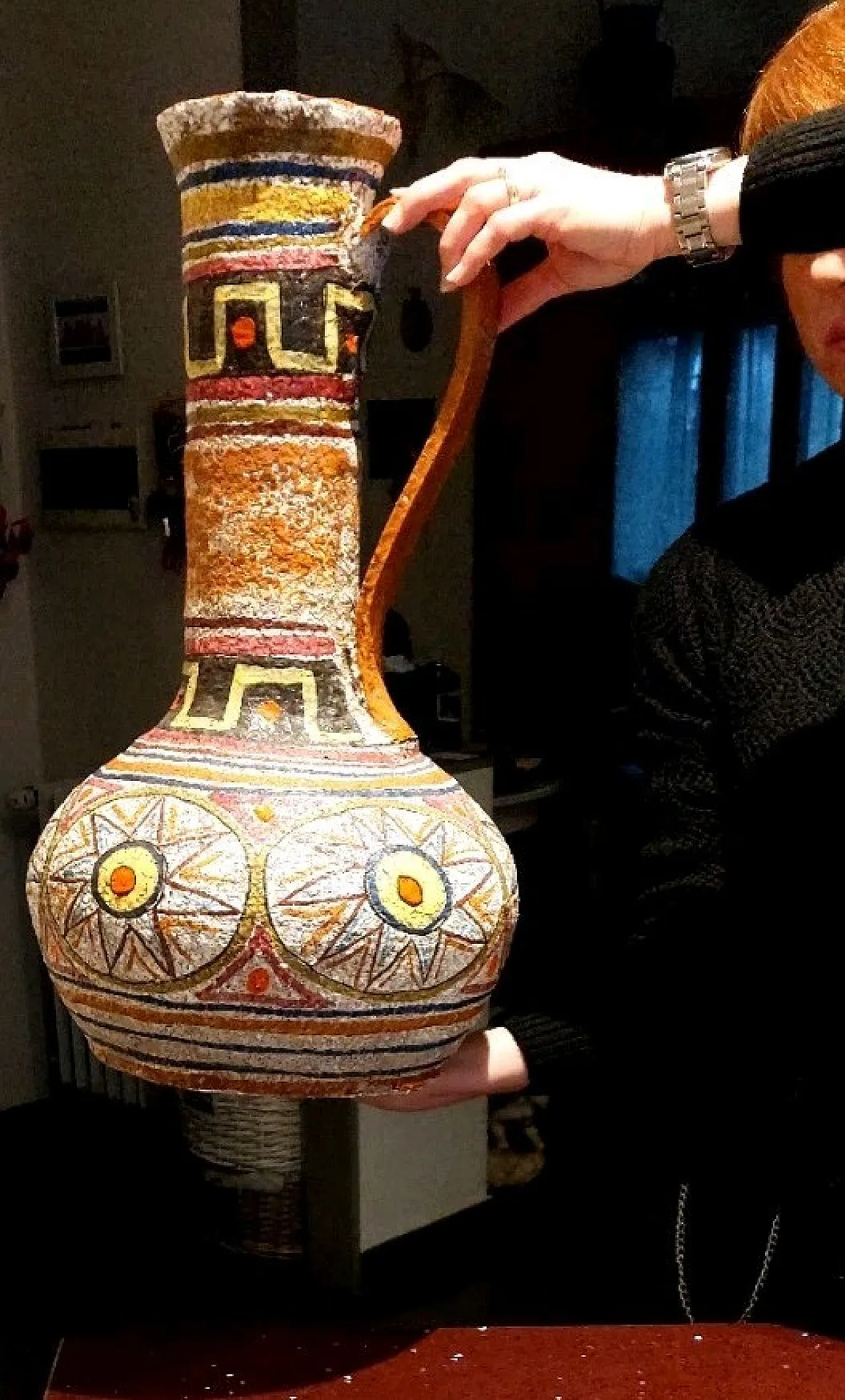 Vaso in ceramica smaltata di Mamma Ró Lucca, fine '900 2