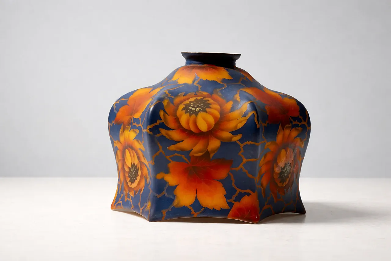 Lampadario con paralume in vetro, anni '20 1