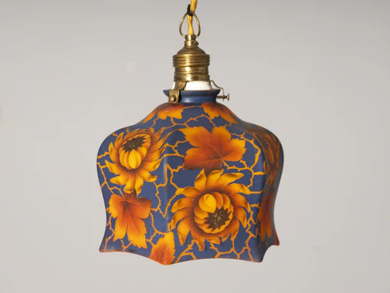 Lampadario con paralume in vetro, anni '20 5