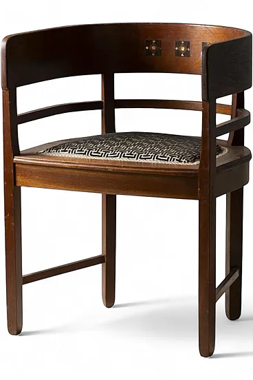 Poltrona con schienale intarsiato, '900