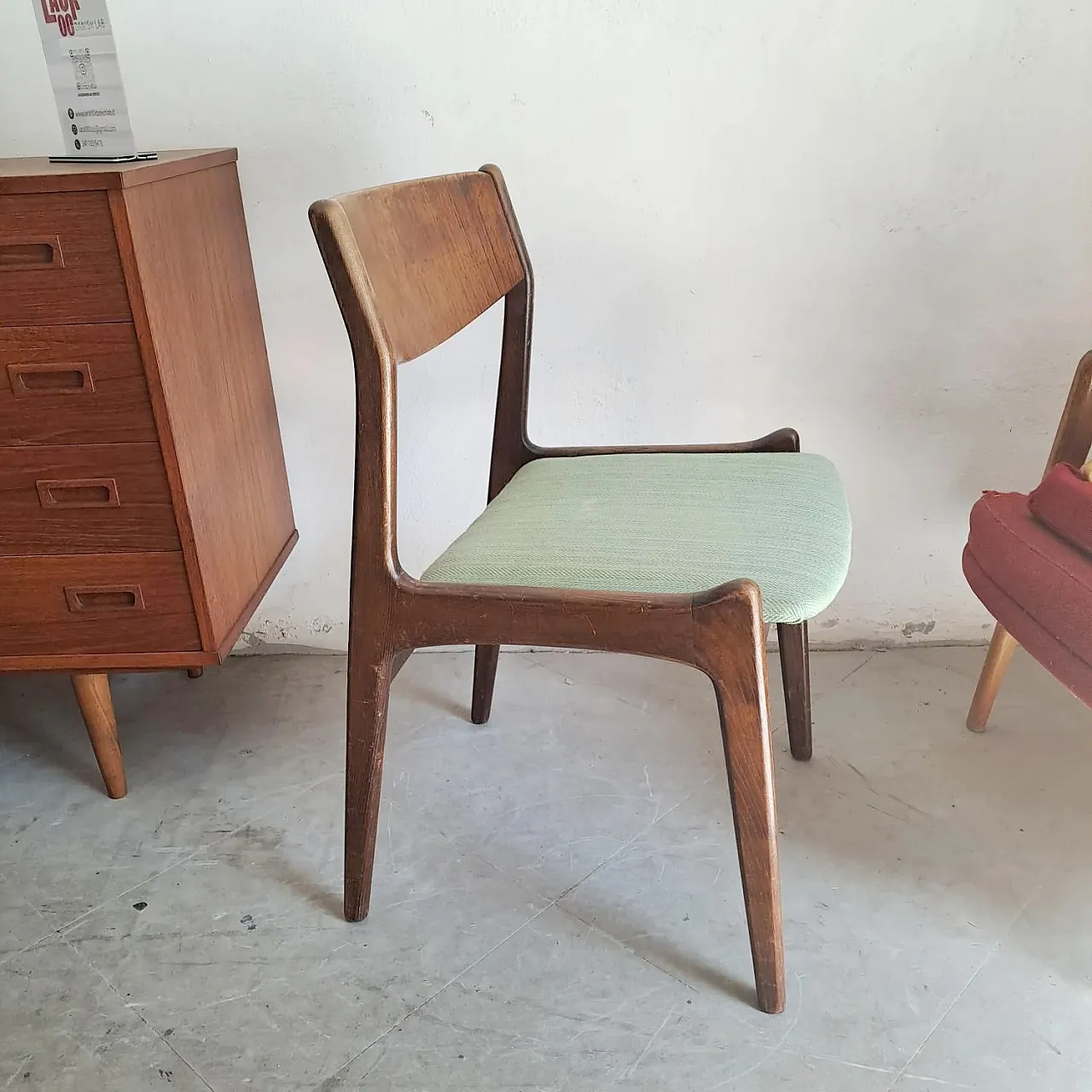 Chair by P.E.Jørgensen with continuous backrest, 60s 1