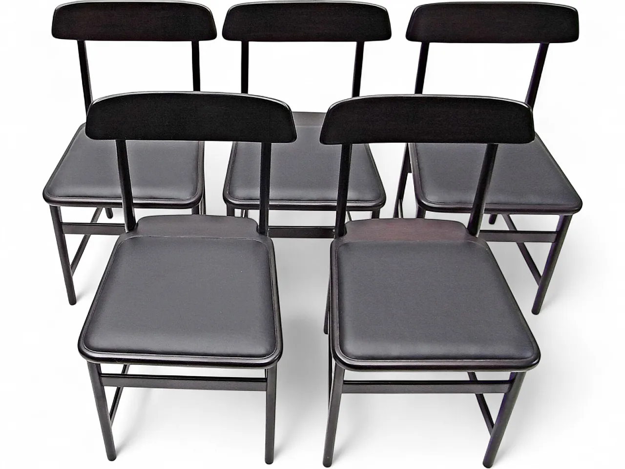 5 Sedie in ciliegio e pelle di S.Rodrigues per Lin Brazil, anni 2000 21