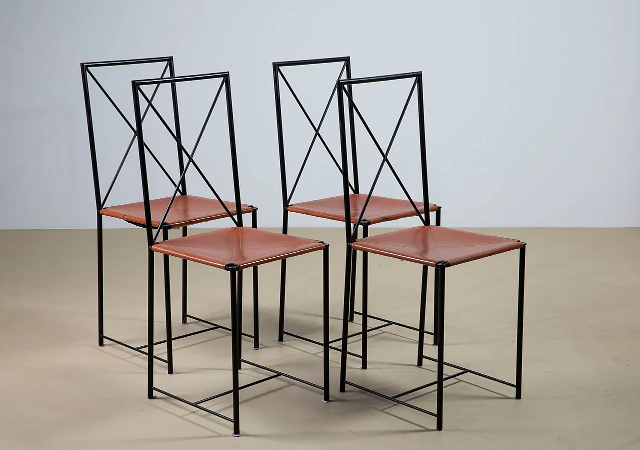 4 Moka chairs by Mario Asnago and Claudio Vender for Flexform, 1980s 1