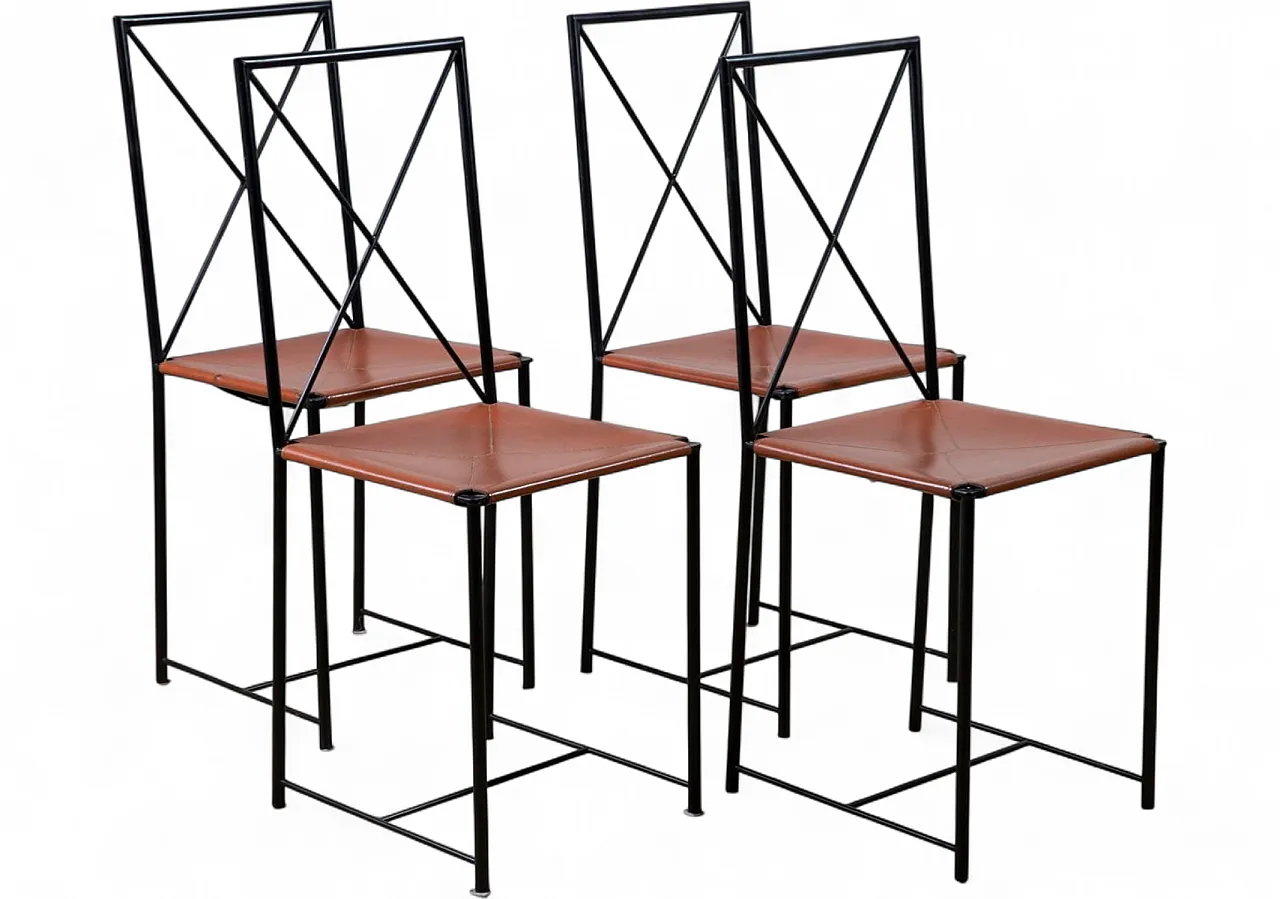 4 Moka chairs by Mario Asnago and Claudio Vender for Flexform, 1980s 5