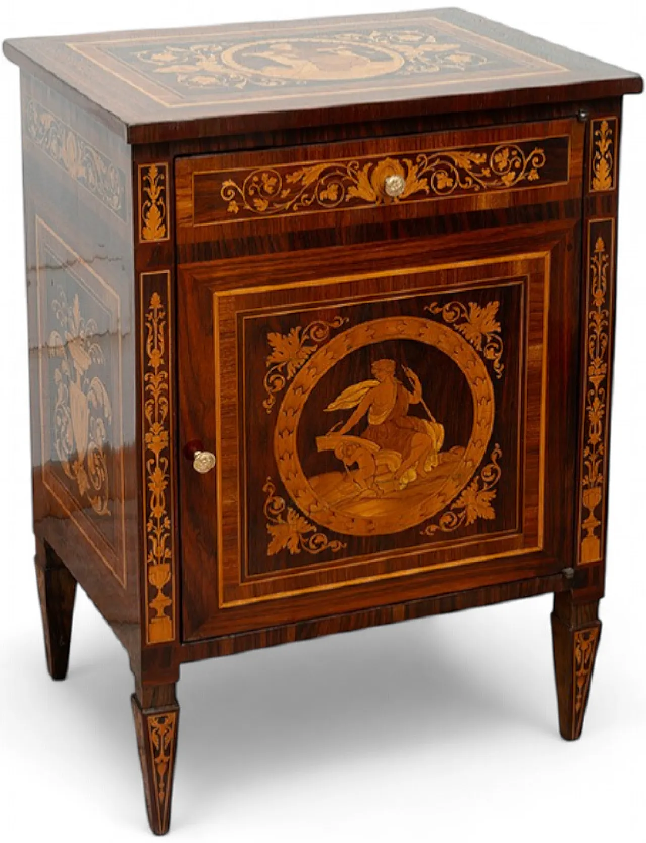 Louis XVI chest of drawers in precious exotic woods, 18th century 7