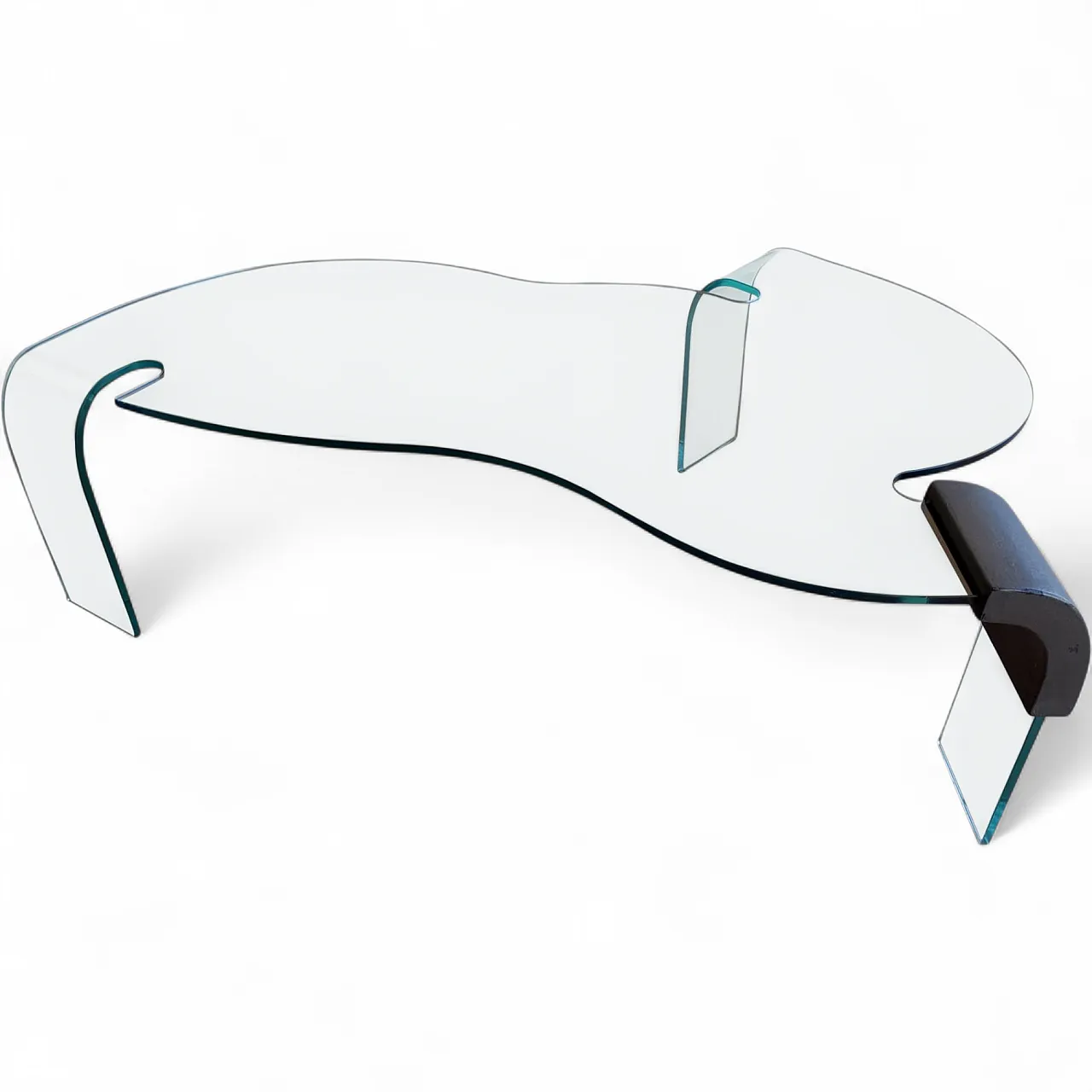 Tavolino scultoreo in vetro curvato di FIAM Italia, anni ‘80 13