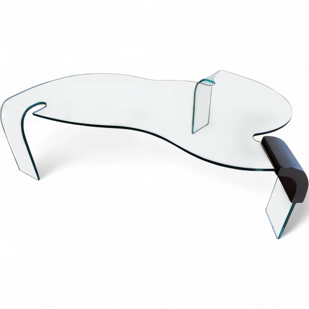 Tavolino scultoreo in vetro curvato di FIAM Italia, anni ‘80 14