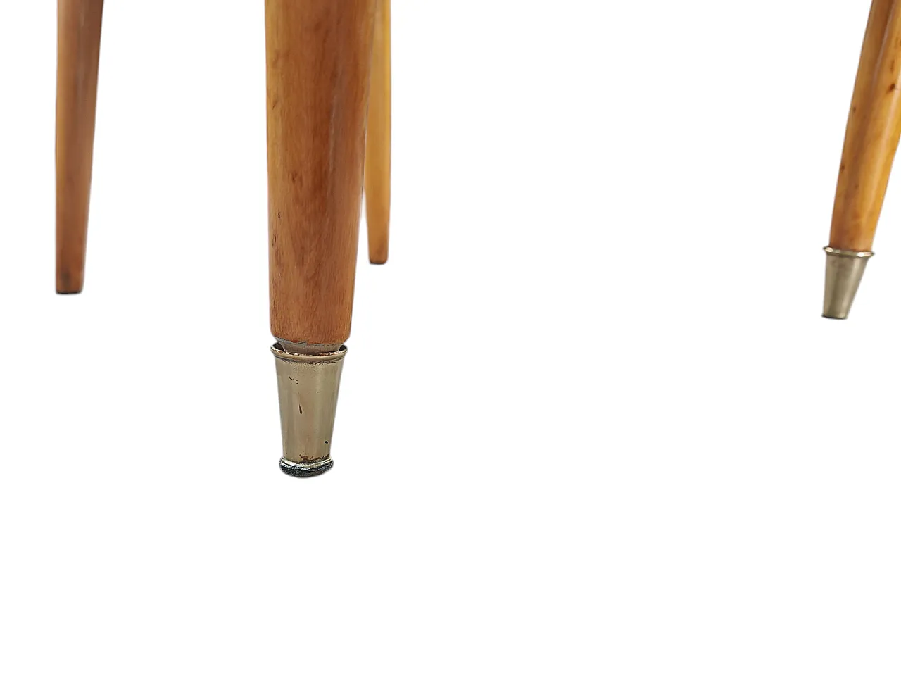 4 sedie in legno di faggio e tessuto, anni '60 8