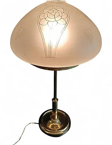 Art Nouveau style table lamp, mid-20th century