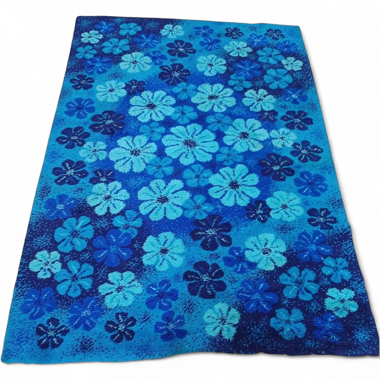 Tappeto in lana con fiori stilizzati, anni ‘70 16