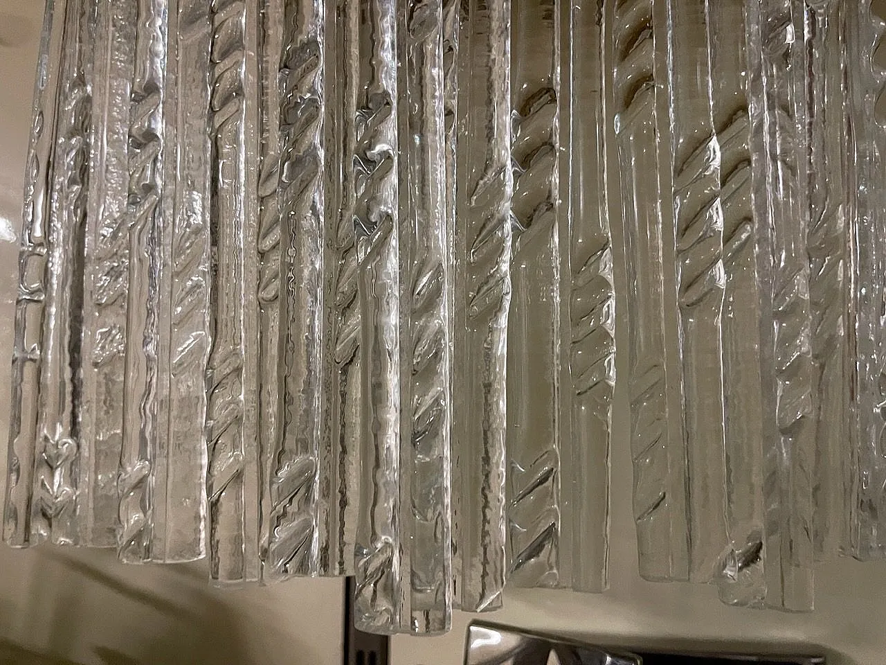 Pair of Murano glass and brass wall lights, 1980s 3