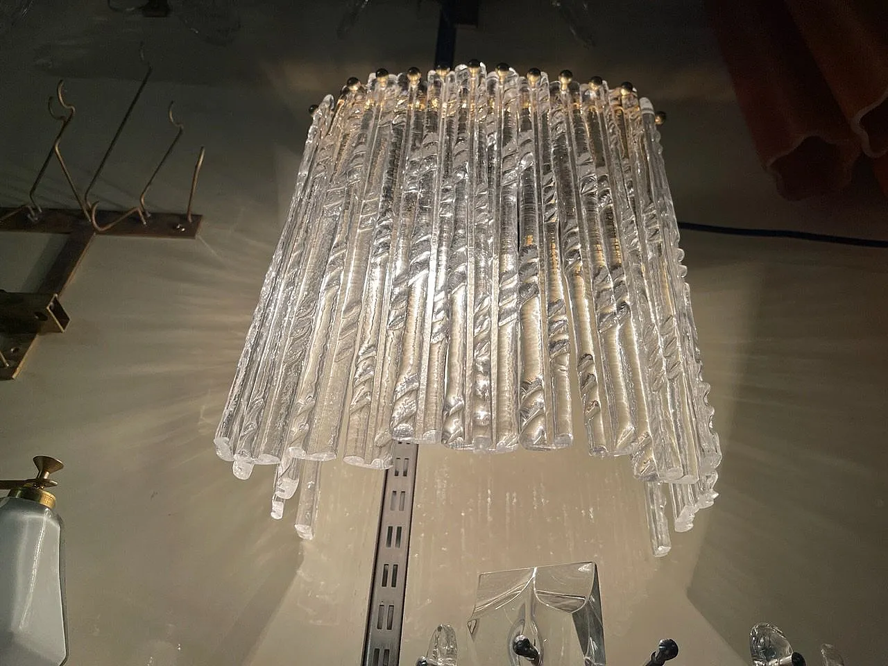 Pair of Murano glass and brass wall lights, 1980s 7