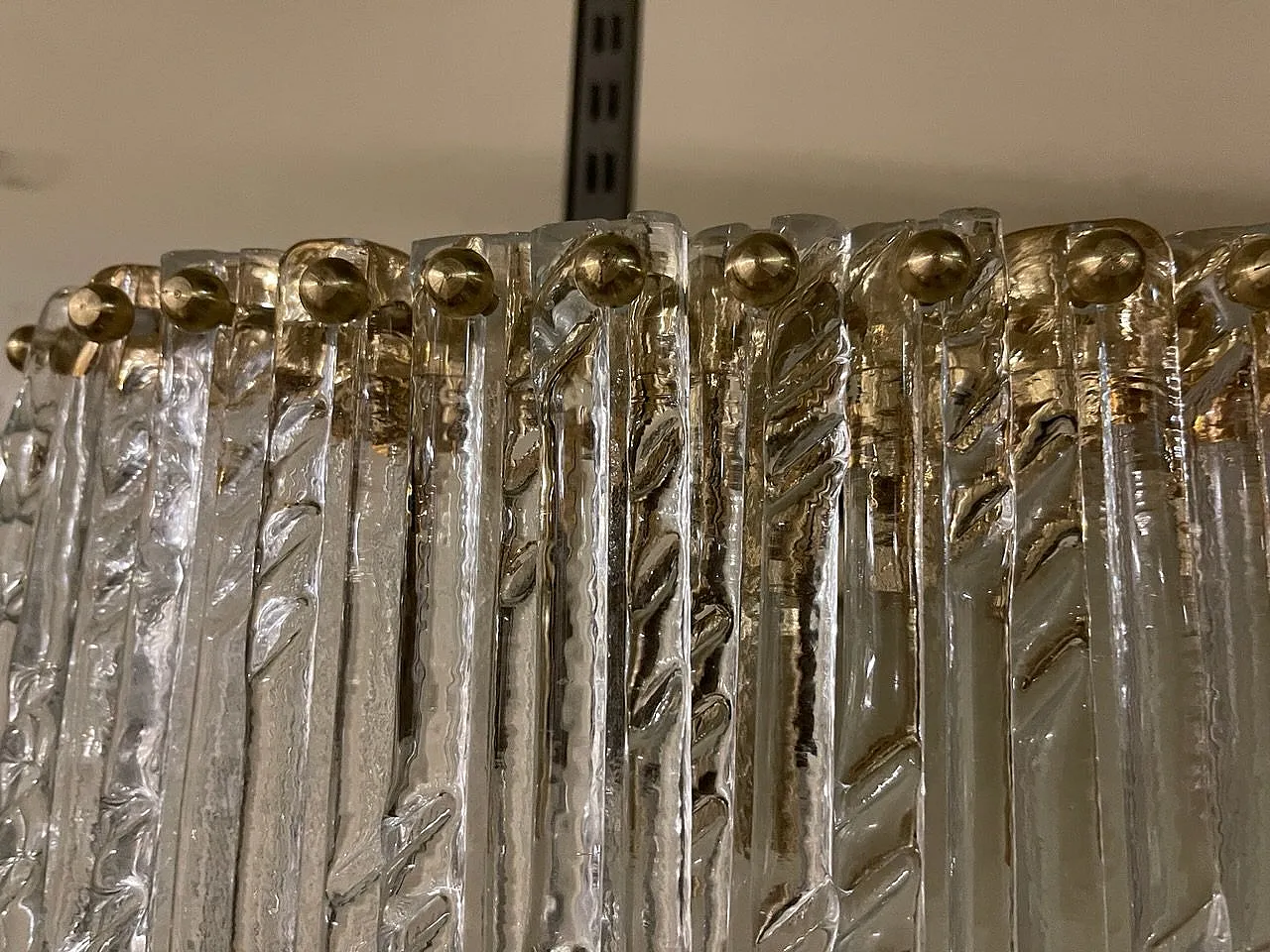 Pair of Murano glass and brass wall lights, 1980s 9