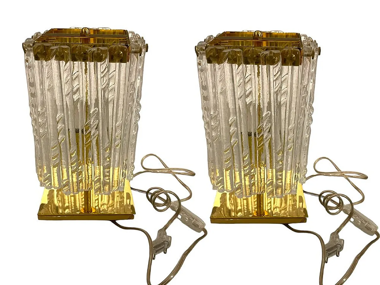 Pair of Murano glass table lamps, 1980s 1