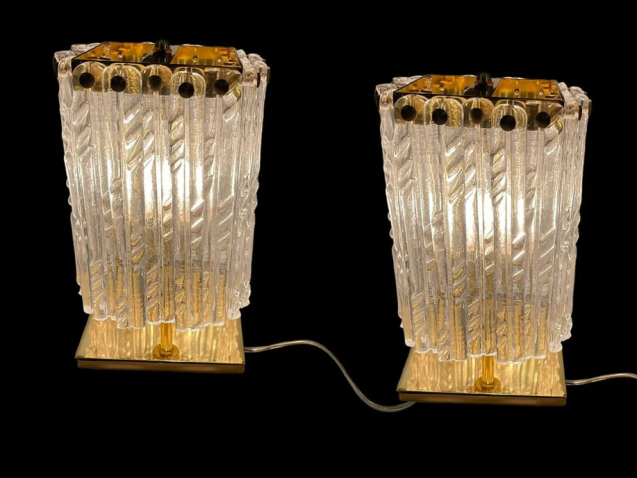 Pair of Murano glass table lamps, 1980s 2