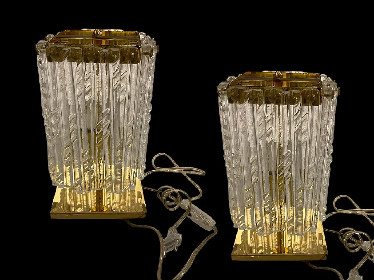 Pair of Murano glass table lamps, 1980s 3