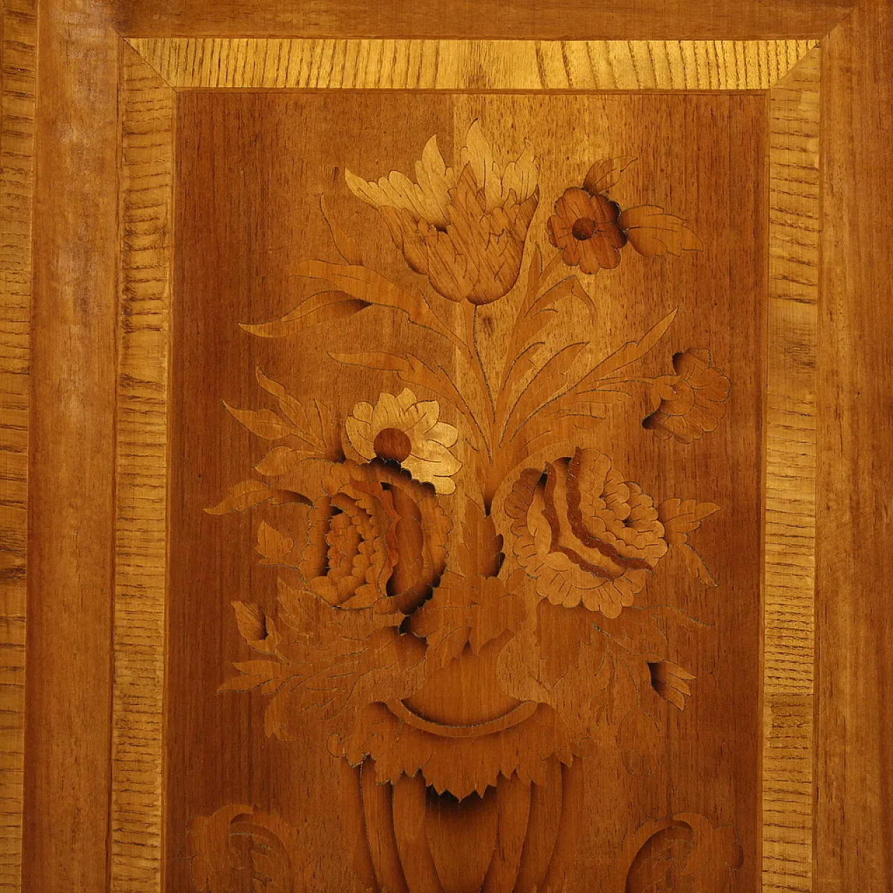 Italian inlaid chest of drawers in exotic woods, 20th century 10