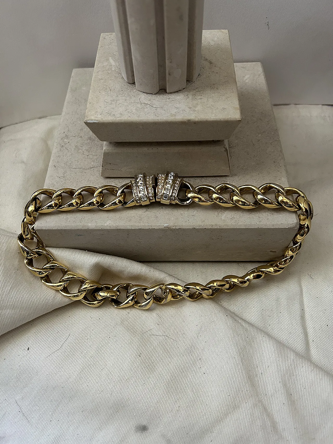 Grossè choker Swarovsky and gilded bronze, 1950s 7