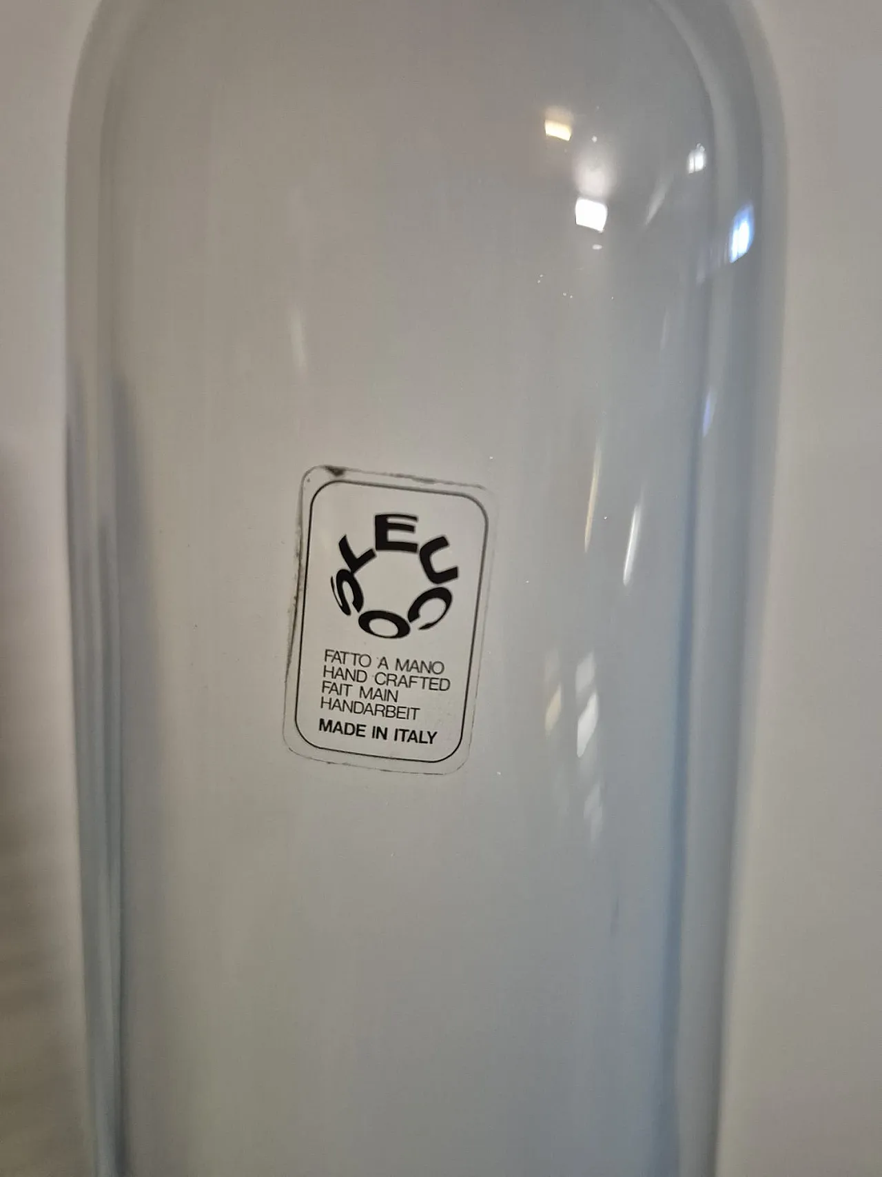 White Glass floor lamp by Leucos, 1960s 2