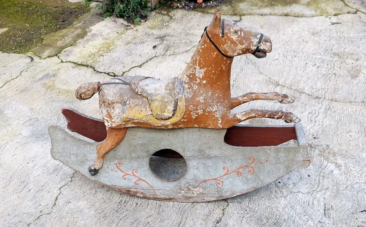 Rocking horse made of wood and papier-mâché, mid-19th century 19