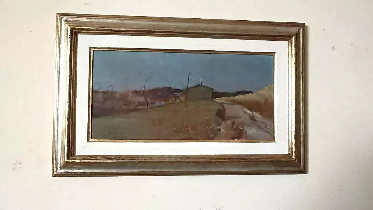 Paesaggio di Bruno Loretti, olio su tavola, '900 1