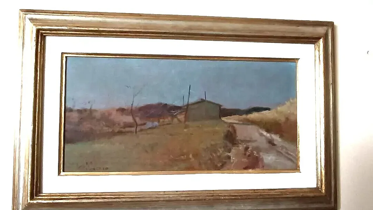 Paesaggio di Bruno Loretti, olio su tavola, '900 3