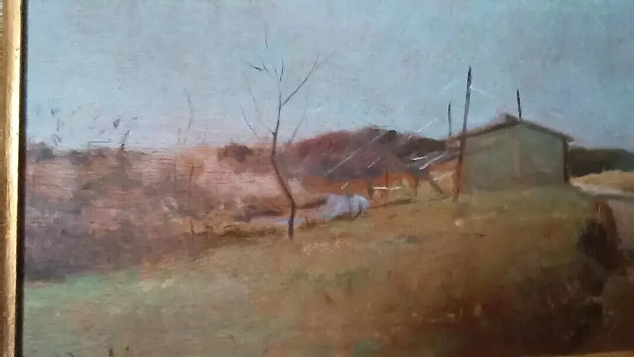 Paesaggio di Bruno Loretti, olio su tavola, '900 6