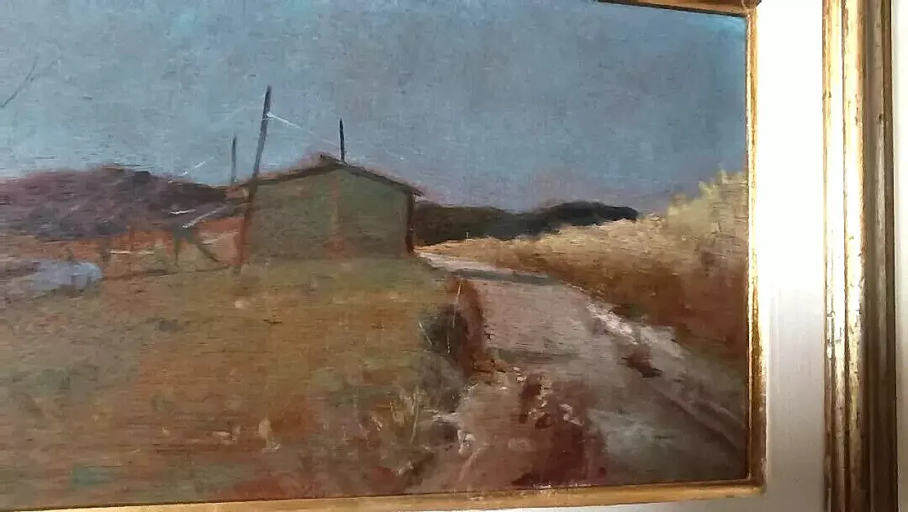 Paesaggio di Bruno Loretti, olio su tavola, '900 7