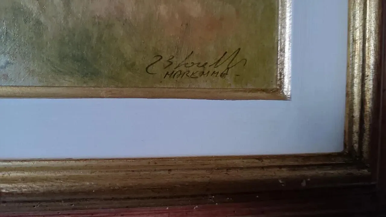 Scorcio della maremma di Bruno Loretti, olio su cartone, '900 6