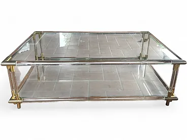 Large crystal and acrylic coffee table, Italy, 1970s
