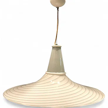 Murano glass Swirl pendant lamp by Paolo Venini, 1970s