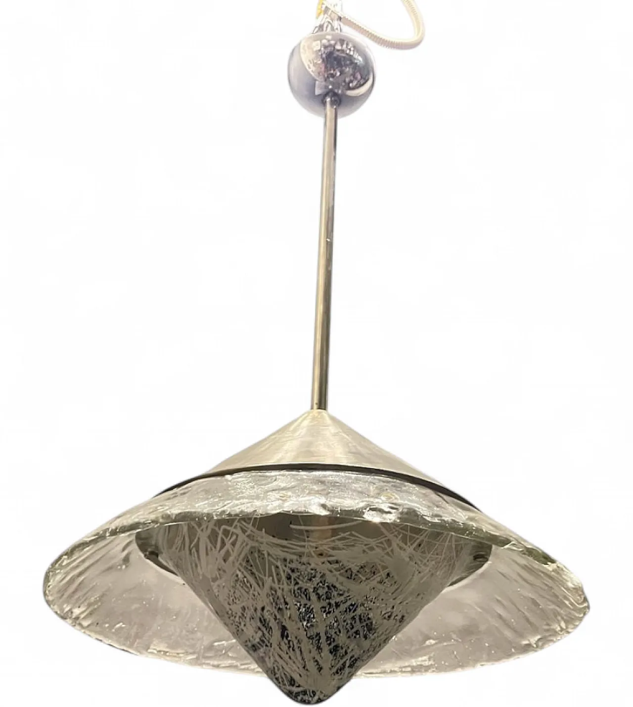 Lampada a sospensione in vetro di Murano di Mazzega, anni '80 13