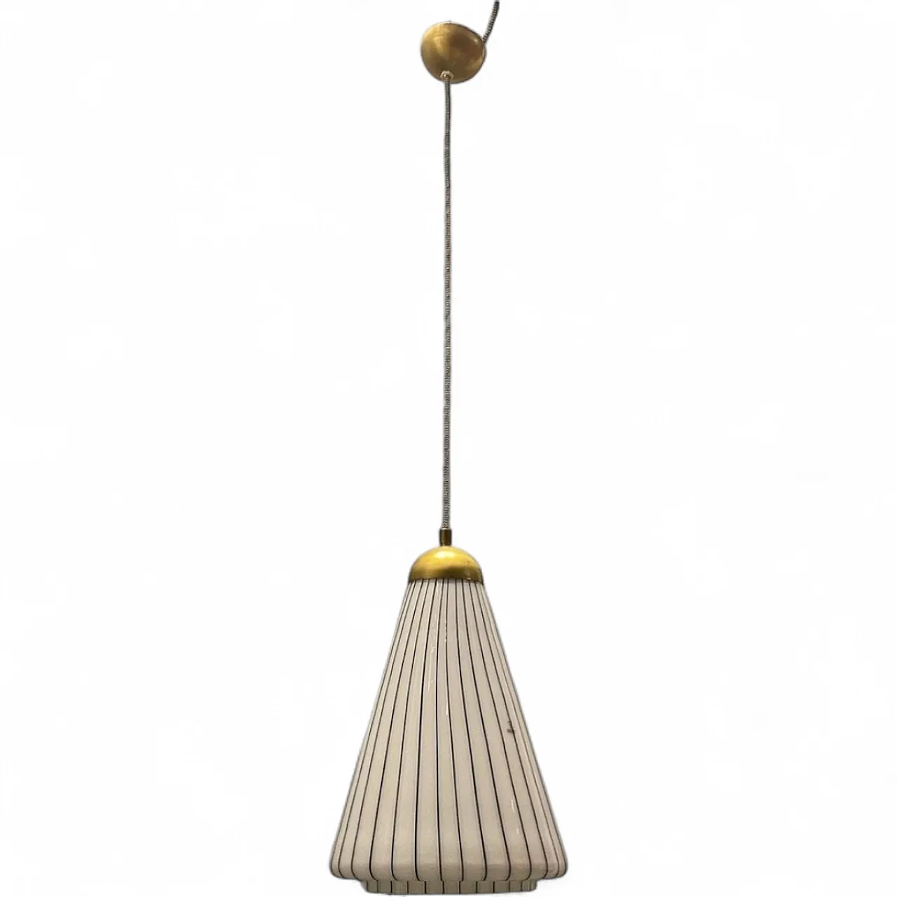 Lampada in vetro di Murano a righe bianche e nere, anni '80 11