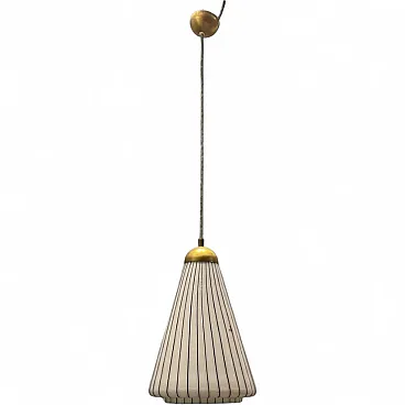 Lampada in vetro di Murano a righe bianche e nere, anni '80