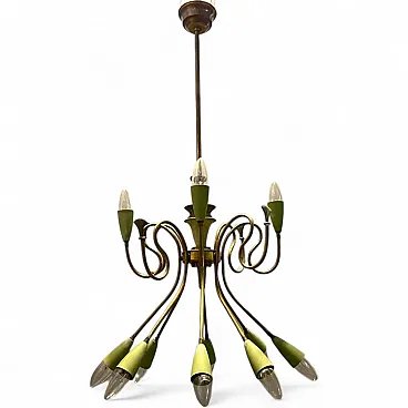 Bronze chandelier from Stilnovo, Italy, 1950s