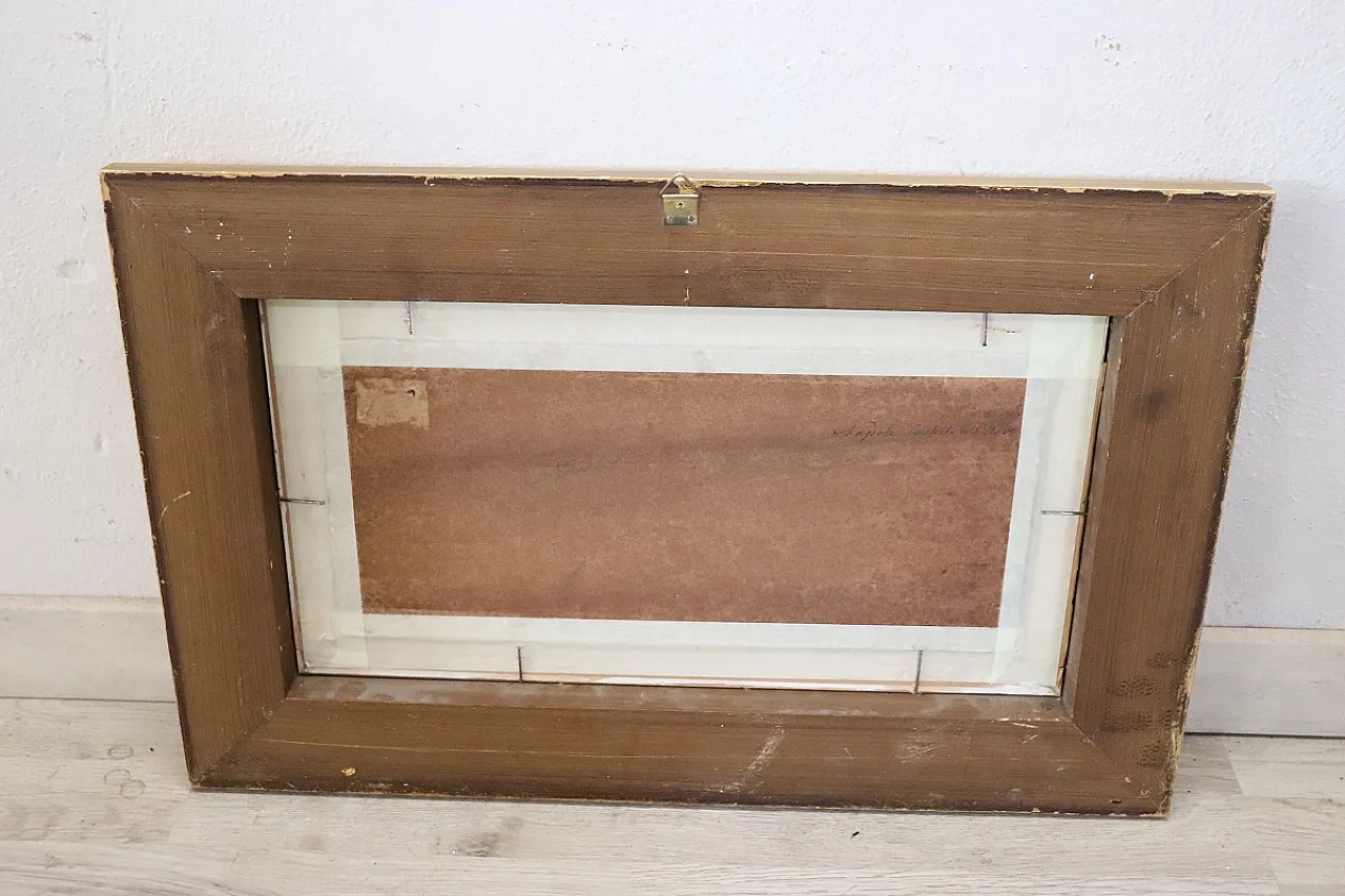 Dipinto olio su tavola Golfo di Napoli, Firma U. Allason, inizi '900 11