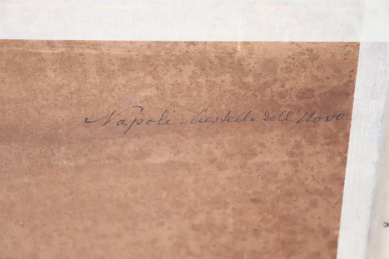 Dipinto olio su tavola Golfo di Napoli, Firma U. Allason, inizi '900 12