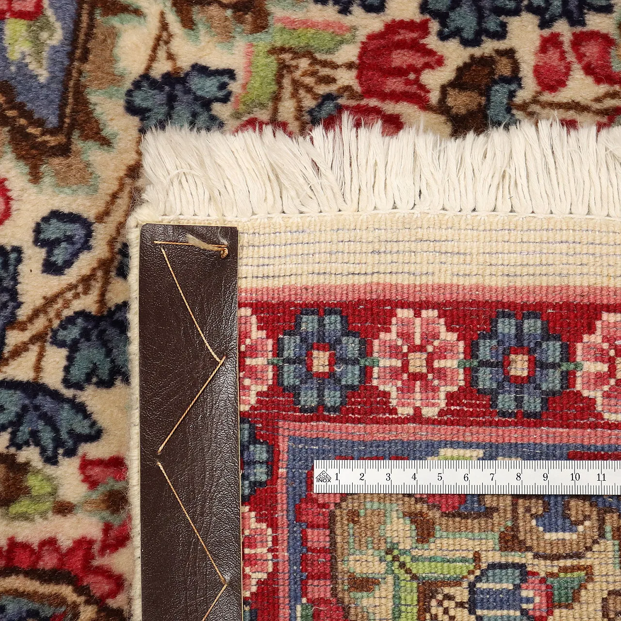 Tappeto Kerman in cotone e lana, nodo grosso, fatto a mano, '900 7