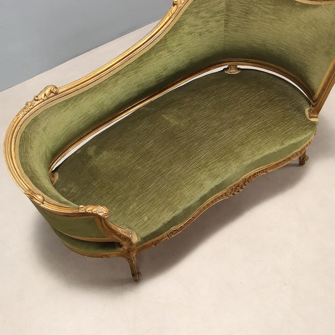 Rococo-style sofa in carved and gilded wood, late 19th century 8