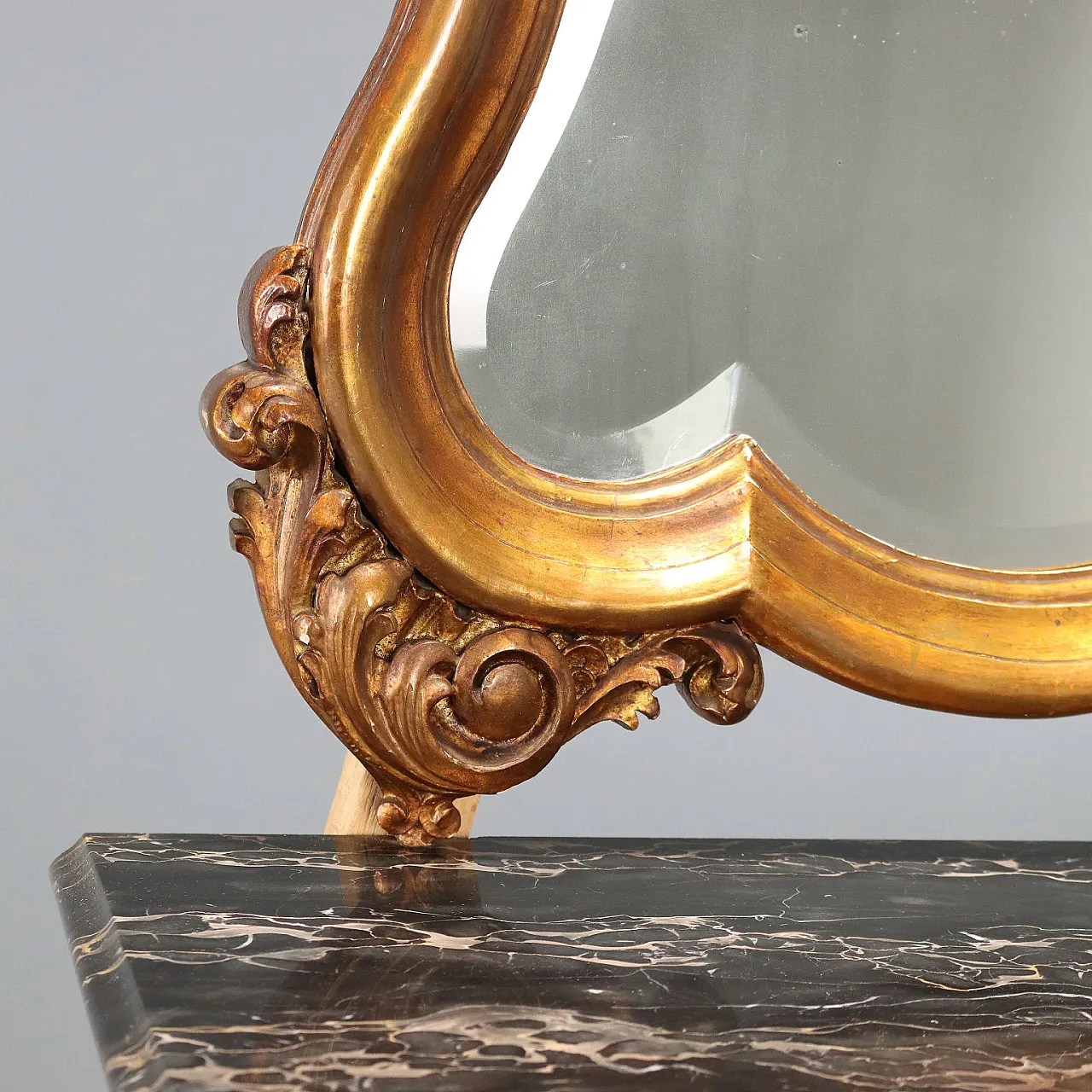 Cassettone in noce, faggio e marmo in stile barocco, primo '900 6